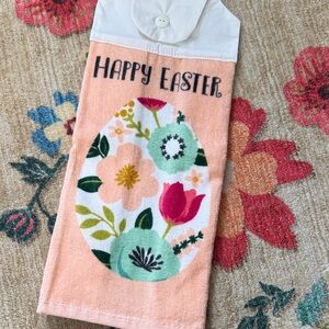 Easter Floral Hand Towel - Peach and White